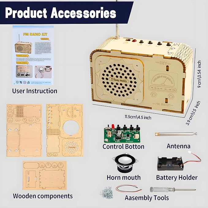 FM Radio Kit for Kids 8-13, DIY STEM: Build Your Own Real Radio | Build, tune, and use a real FM radio: a STEM gift for birthdays, homeschool, classrooms, or weekend projects