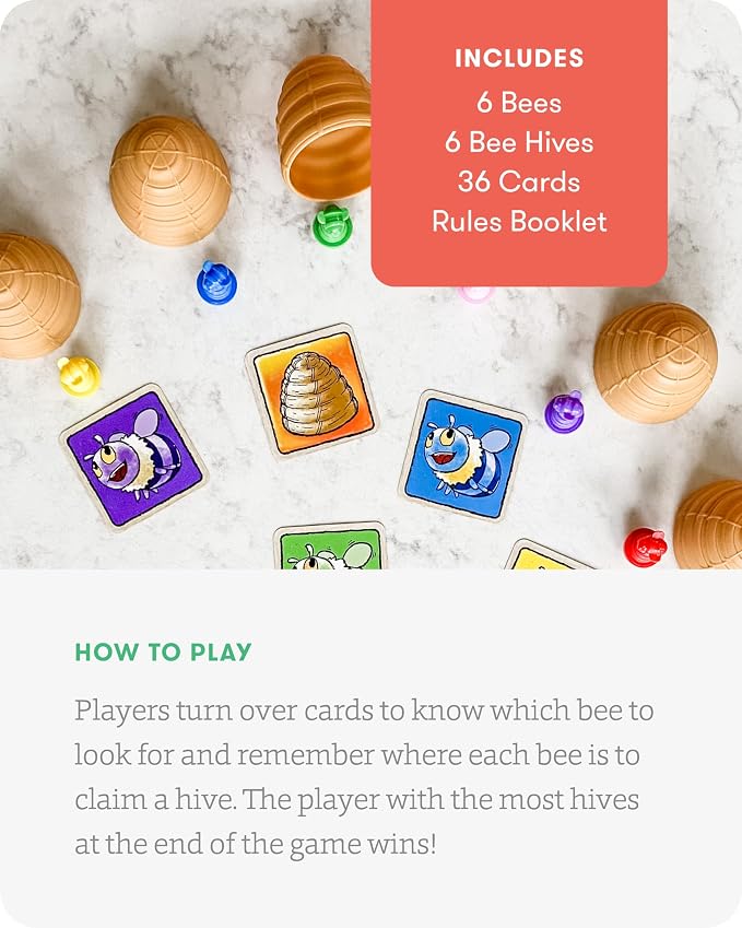 Bee Alert - A Matching Game for Kids That Tests Your Memory and Patience While Learning How to Take Turns - Educational Learning Game - 2 to 5 Players - for Kids Ages 5 & Up