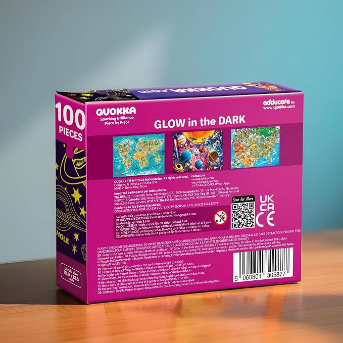 100 Puzzles for Kids Ages 4-6 - Educational Map Kids Puzzles Ages 6-8 | Glow-in-the-Dark USA Map, World Map and Solar System Kids Puzzles Ages 8-10 — Learning Geography Toys for 5-8 Year Old