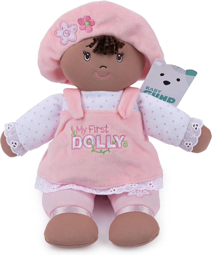 GUND My First Dolly 13-Inch Plush Doll Toddler Toy for Ages 0+ | Baby’s First Friend; Newborn Safe Toy Encourages Tactile Sensory Learning and Self-Soothing During Early Pretend Play