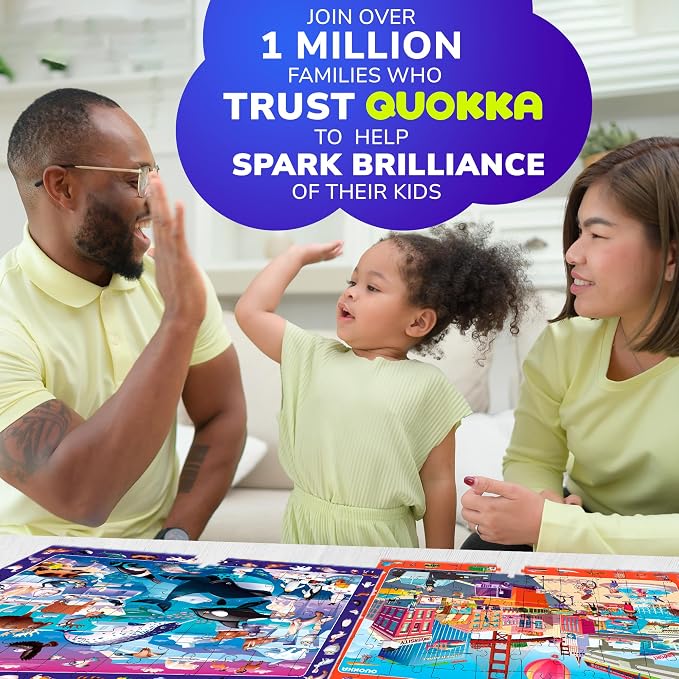 Jigsaw Puzzles for Kids Ages 4-6 - 4 x 60 Piece Kids Puzzles Ages 5-8 | Search and Find Puzzles for Kids Ages 6-8 - Toddlers Puzzles Ages 3-5 Year Old - Forest, Polar, Usa Park and City Animal