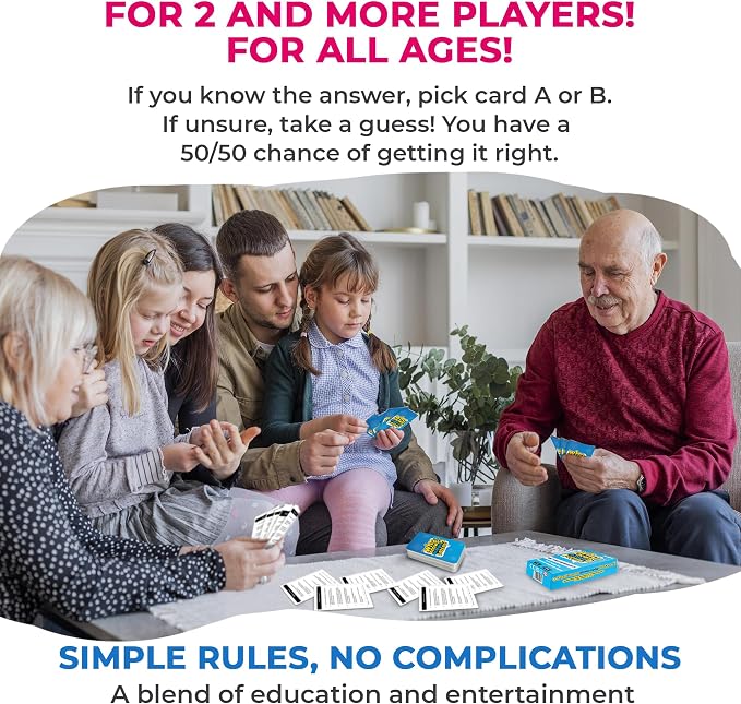 Quokka Card Games for Kids 8-12 - Board Family Games for Kids and Adults | Geography Trivia Cards for Family Game Night - Who Knows Geography Better 500+ Questions - Fun Game for Families and Teen
