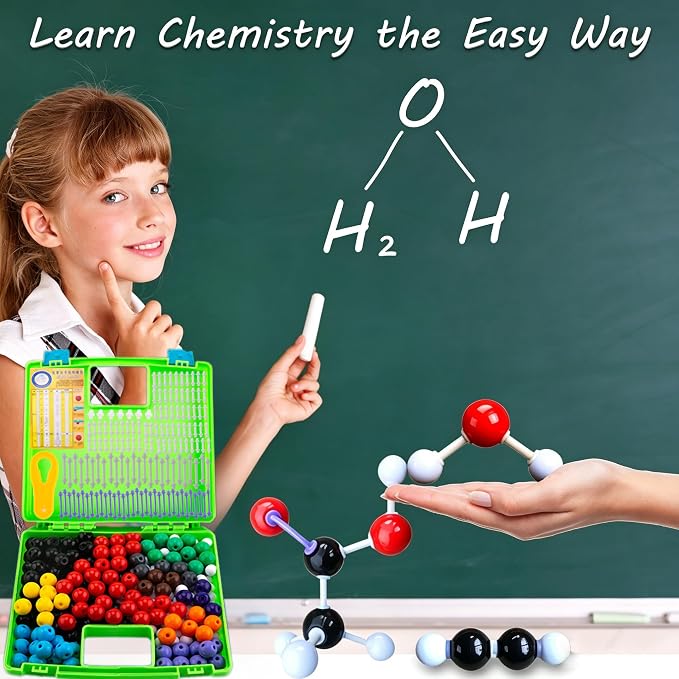 EXBEPE 406 Pcs Chemistry Molecular Model Kit,Organic & Inorganic Molecule Building Set,STEM Educational Science Supplies for Middle High School College Students,Student Learning Gift