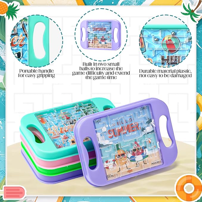 JellyArch 36 Pcs Mini Maze Puzzle Bulk for Kids Maze Cubes, Summer | Small Educational Handheld Puzzle Brain Teaser Back to School Classroom Exchange Gifts for Students Adults