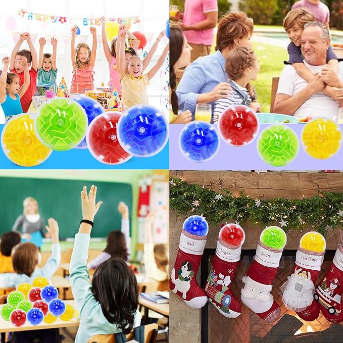 100PCS Brain Teaser Puzzle Ball Fidget Toys Bulk, Mini 3D Maze Balls Puzzles Games Party Favors for Kids 4-8 8-12,Classroom Prizes Stocking Stuffers for Boy Girl Gifts Easter Carnival Birthday Goodie