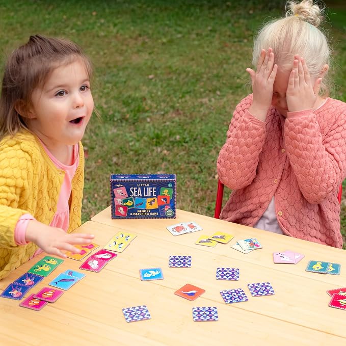 eeBoo Little Sea Life Memory & Matching Game, Ages 3+, 1-4 Players | Introduces whales, jellyfish & marine life. Sharpens recognition, concentration & memory skills. Includes 36 tiles, 18 pairs