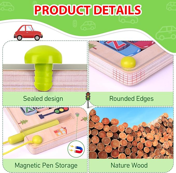 Wooden Magnetic Alphabet Maze Letter Puzzle Montessori Toys for Boys Gift | Fine Motor Skills Toys for Boys Girls 3 4 5 Years Old, ABC Learning Toys for Kids Age 3+, Christmas, Birthday Present