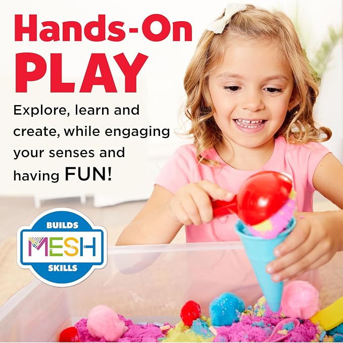 Creativity for Kids Sensory Bin: Ice Cream Shop Playset - Toddler Learning Toys for Kids Ages 3-4+, Pretend Play Ice Cream Set, Kids Gifts for Girls and Boys