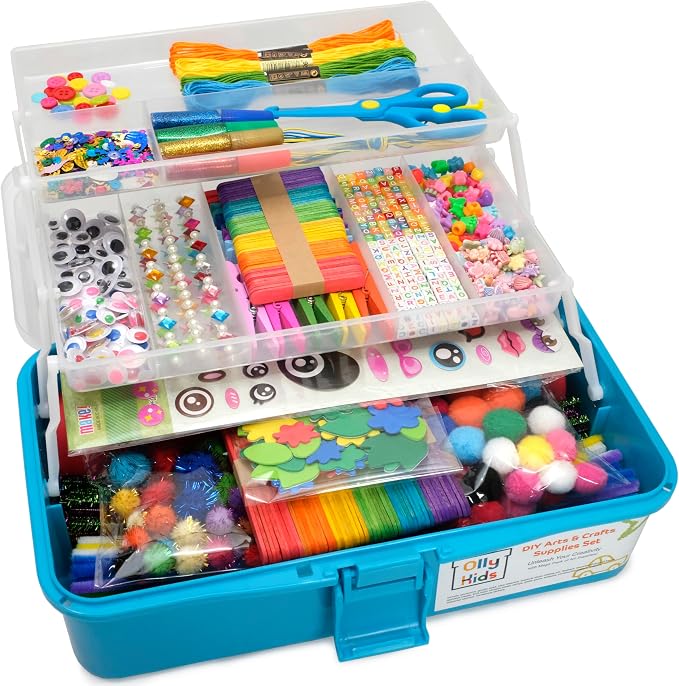 Olly Kids Craft Box, Arts & Crafts Supplies Set for Kids Ages 4-8