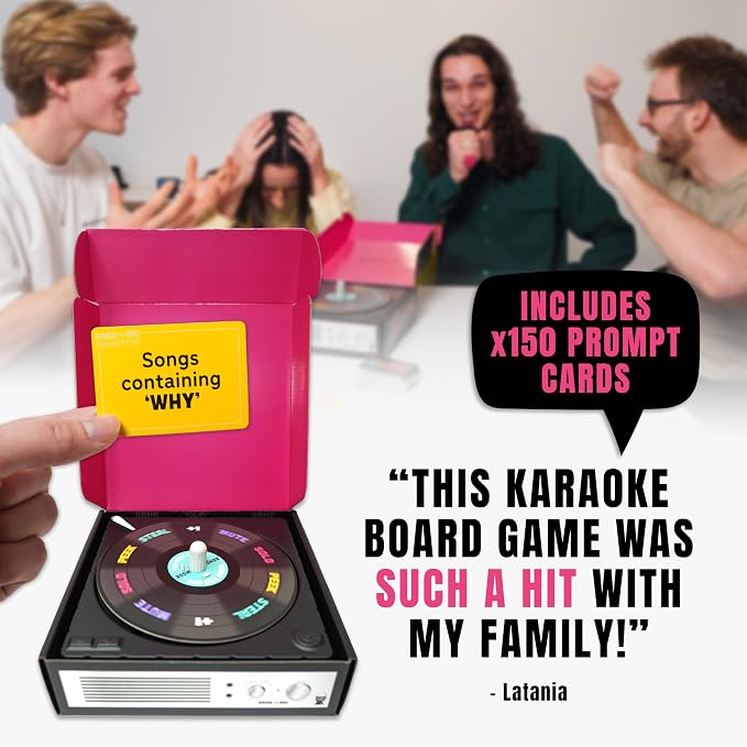 Lucky Egg Grab The Mic: Karaoke Battle, Spinning Record Timer Singing Game | Spinning Record Timer, 2-12 Players. Perfect For Family Sing-Offs And Teen Or Adult Game Nights.