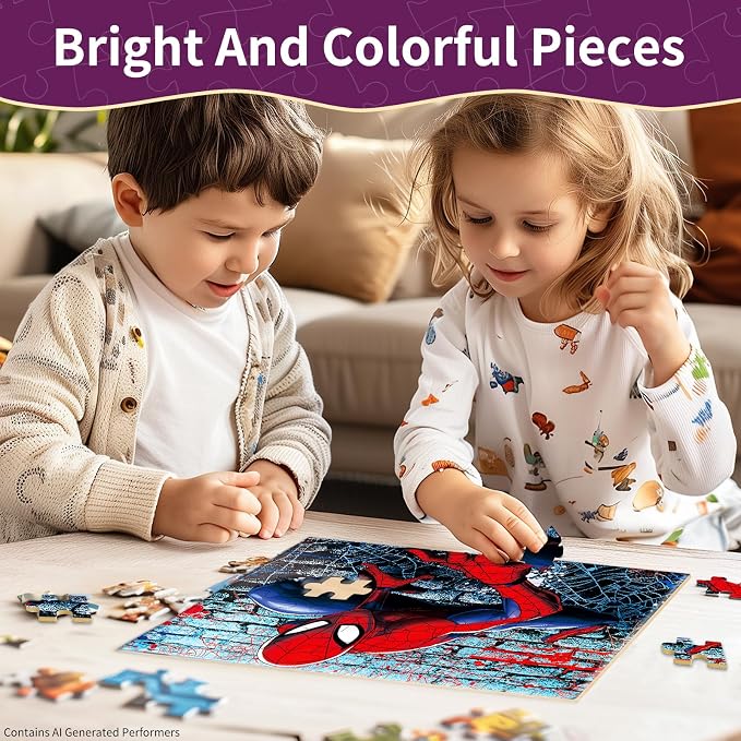 Kids Puzzles Ages 3-8, 60 Pieces Jigsaw Puzzles in Metal Box, Educational Learning Toys for Boys and Girls, Premium Puzzle Games, Kids Puzzle Gift