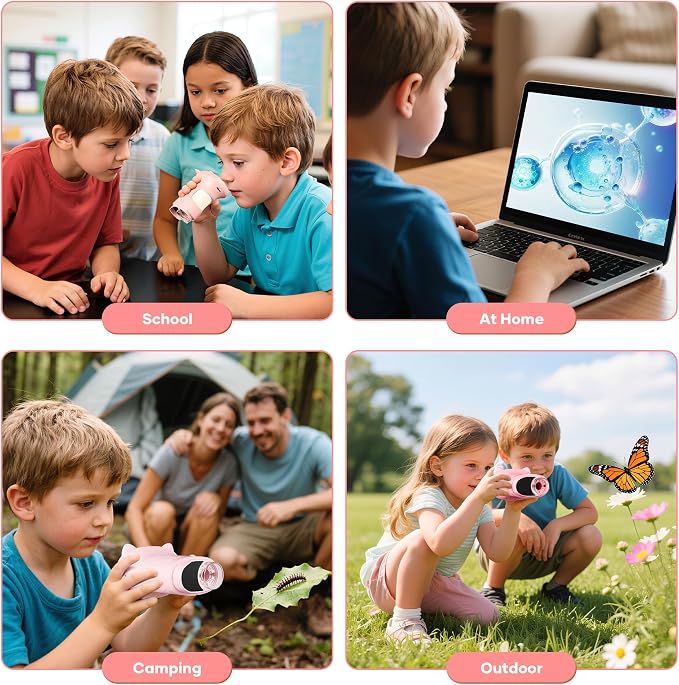 Kids Digital Microscope, 1000X with 2.4" IPS Screen | Explore Tiny Details with 1000X Magnification, a Bright 2.4" IPS Display, and Photo & Video Recording