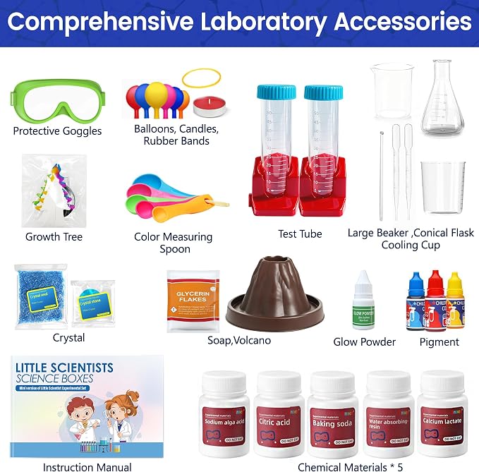 150+ Science Kits for Kids, STEM Activities Educational Science Experiments | Science Experiments Gifts, With Chemistry Set, Erupting Volcano, Growing Crystal for Kids 4 Years Old Boys Girls