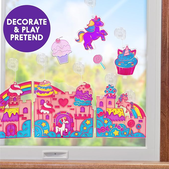 Made By Me Paint & Create Window Art Worlds Unicorn Kit – DIY Suncatcher Kit for Kids Ages 6+ – Create Your Own Suncatchers & Window Clings