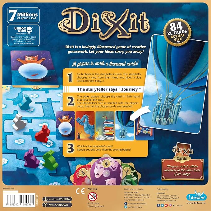 Asmodee Dixit Board Game - Award-Winning Storytelling Party Games for Adults & Kids, Creative Imagination, Parties with Friends, Family Fun for Adults, 3-6 Players Ages 8+, 30 Minute Playtime | For storytelling fun, craft clever clues, Rewards creativi...