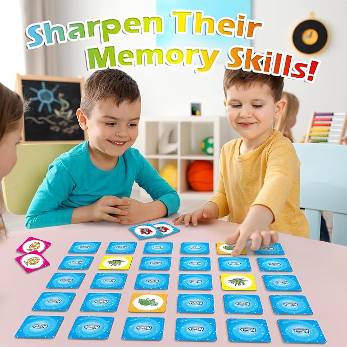 Aizweb Match Game,Memory Game,40 Pcs Toddler Card Games for Boys Girls Kids Ages 3 4 5 6,Flash Cards for Preschool Kindergarten Learning Activities,Educational Toys Homechool Supplies
