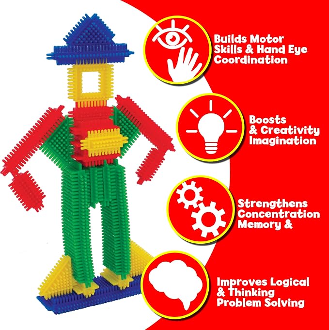 Ryan's Room Thistle Blocks – STEM Toys Building Blocks – Innovative Building Toys for Toddlers 3-5 – 210 Pieces Colorful, Chunky Interlocking Construction Set | 210 interlocking pieces, Colorful chunky blocks, Creative construction, Problem-solving ski...