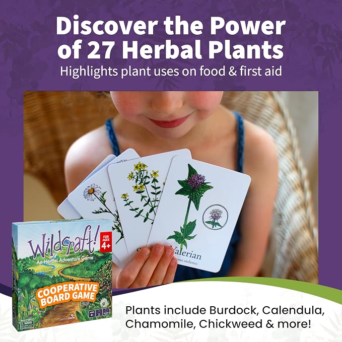 Wildcraft! Cooperative Board Game, Learn 25 Herbs, Family Game for Kids 4+ | Herbal Learning Game for Homeschool & Classroom Activities & More, Educational Board Game for Kids 4+ with Bonus Printables