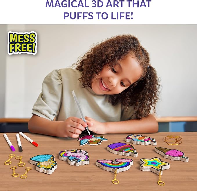 Skillmatics Aqua Puffs Unicorns, Art & Craft Gift for Kids, Paint by Number | DIY Princess Puffy Keychains, Screen-Free, Mess-Free Activity, Creative Kit for Girls & Boys Ages 4, 5, 6, 7, 8, 9, 10