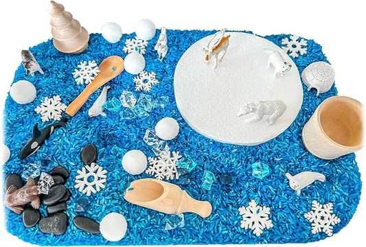Kids Sensory Bins Montessori Sensory bin, Sensory Toys, Sensory Bins, Sensory Bin for Preschoolers (Arctic Animals)