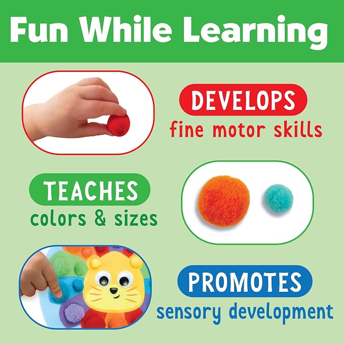 Creativity for Kids Pom Pom Pictures: Animals | Summer Fun | Back to School Crafts for Preschool Learning Activities| Sensory Toys for Toddlers |Toddler Arts and Crafts (Ages 3+)