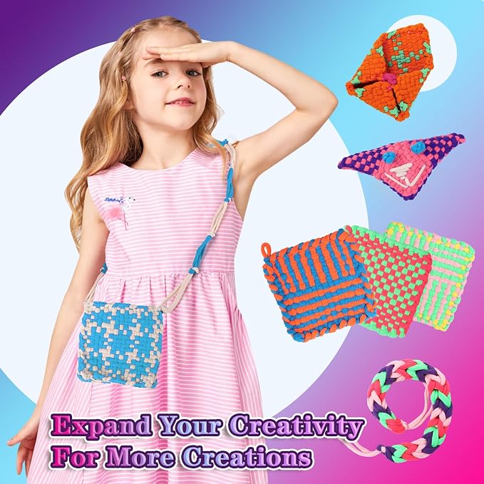Weaving Loom Refill Loops Kit – Loom Refill Loops for Weaving Potholder Loom Kit - Arts and Crafts for Kids Ages 6 7 8-12 13 Girls Boys Adults - Crafts Supplies 224 PCS in 8 Bright Colors
