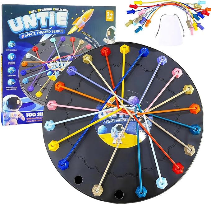 Brainy Knots Rope Untangling Game，Children's Rope Challenge Game，Strategy Untangling Challenge Puzzle ，Suitable for Family Parent-Child Interaction, Travel & Parties Gifts