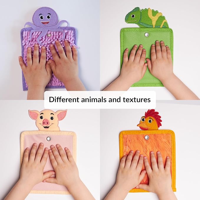 ODOXIA 24-Pack Sensory Mats Texture Children | Material Tiles | Pads for Autism | Helps with Special Needs Kids | Playful Learning Toys for Toddlers