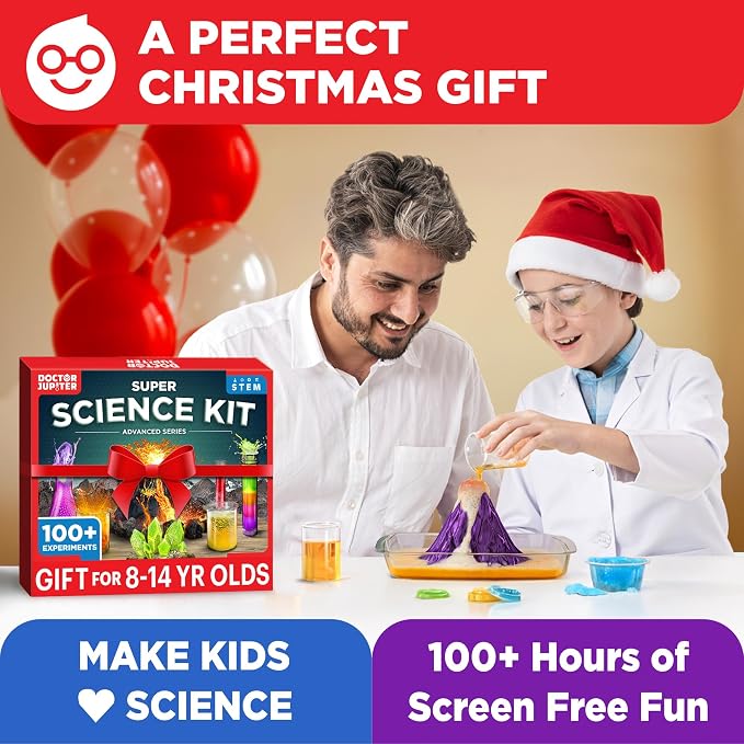 Doctor Jupiter Super Science Experiments Kit for Kids Ages 8+ | Science Kits for Kids Ages 8-12, Birthday Gift Ideas for Boys & Girls 8, 9, 10, 11, 12 Year Olds, STEM Educational Toys