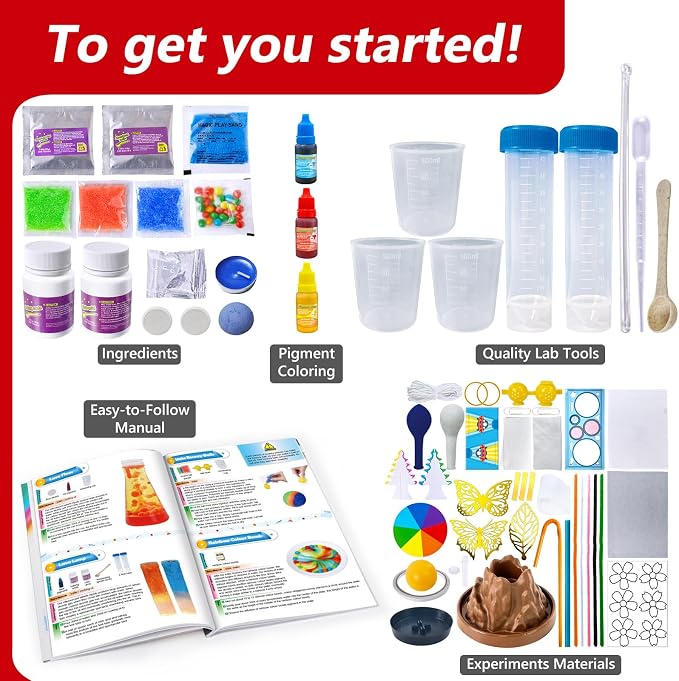 UNGLINGA 111 Experiments Science Kit for Kids, Chemistry Set | S.T.E.M Toys Boys Girls Birthday Gifts, Volcano, Crystal, Physics Lab Educational Learning Project