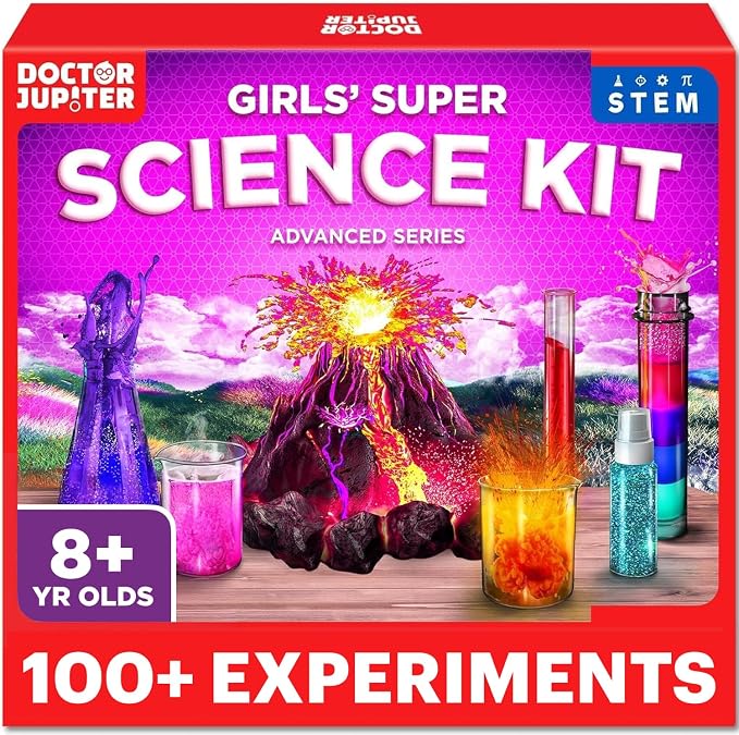 Doctor Jupiter Girls' Super Science Experiments Kit for Kids Ages 8+ | Science Kits for Kids Ages 8-12, Birthday Gift Ideas for Girls 8, 9, 10, 11, 12 Year Olds, STEM Educational Toys