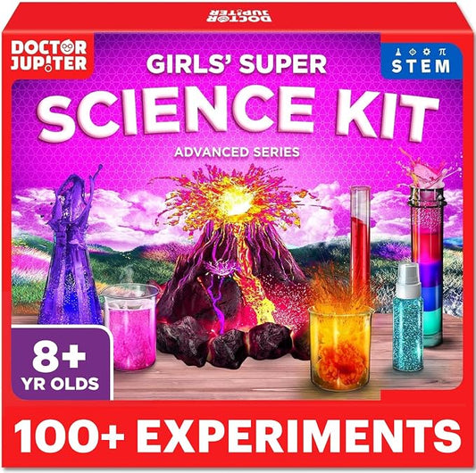 Doctor Jupiter Girls' Super Science Experiments Kit for Kids Ages 8+ | Science Kits for Kids Ages 8-12, Birthday Gift Ideas for Girls 8, 9, 10, 11, 12 Year Olds, STEM Educational Toys