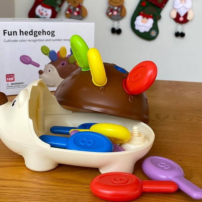Educational toys for 1 Year Old, Hedgehog toys - Toddler Learning Toys, Color recognition toys, Fine Motor and Sensory Toys for Kids 18+ Months, Car travel toys, Children's birthday gifts, Christmas.