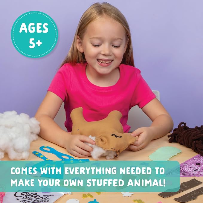 Craft- Tastic - Make a Friend Pony - Mini Sewing Kit, Arts and Crafts, Kids Crafts, Art Supplies, Craft Kit Makes 1 Easy-to-Sew Stuffie with Clothes & Accessories, Bonus Travel Tote Included Ages 5+