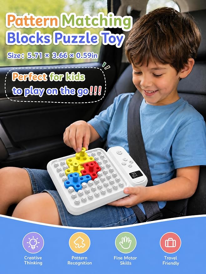 Super Blocks STEM IQ Games Pattern Color Matching & Slide Puzzles | 1030+ Color Matching Puzzles, 460+ Slide Puzzles, Brain Teasers & Logic Solving, For Kids & Teens