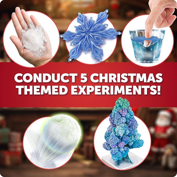 Blue Marble Santa's Christmas Science Workshop Kit for Kids Ages 8+ | 5 Holiday Science Experiments, 20 Bonus Activities, Christmas STEM Learning, Hands-On Projects, Stocking Stuffers