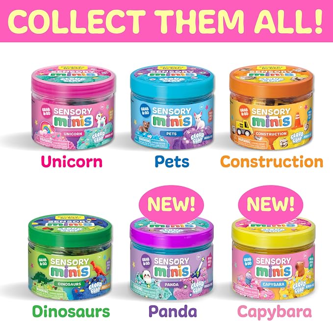 Creativity for Kids Sensory Minis Capybara Kit | Cloud Clay Sensory Toy for Toddlers | Squish, Scoop & Discover Surprise Pieces | Mess-Free, Screen-Free Travel Activity (Ages 3+)