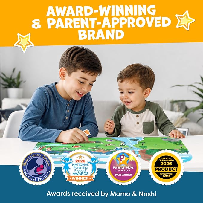 Reusable Sticker Books for Toddlers 1-3, Stickers for Toddlers 2-4 Years - Stickers for Kids Airplane Toys for Toddler 1-3, Toddler Travel Toys - Reusable Sticker Book Birthday Gifts for Boys Girls