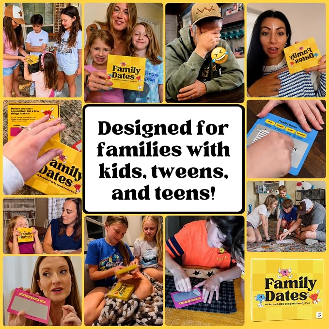 Happy Duo Family Dates 40 Scratch Off Cards – Summer Activities for Kids & Tween from Kids – Family Games for All Ages