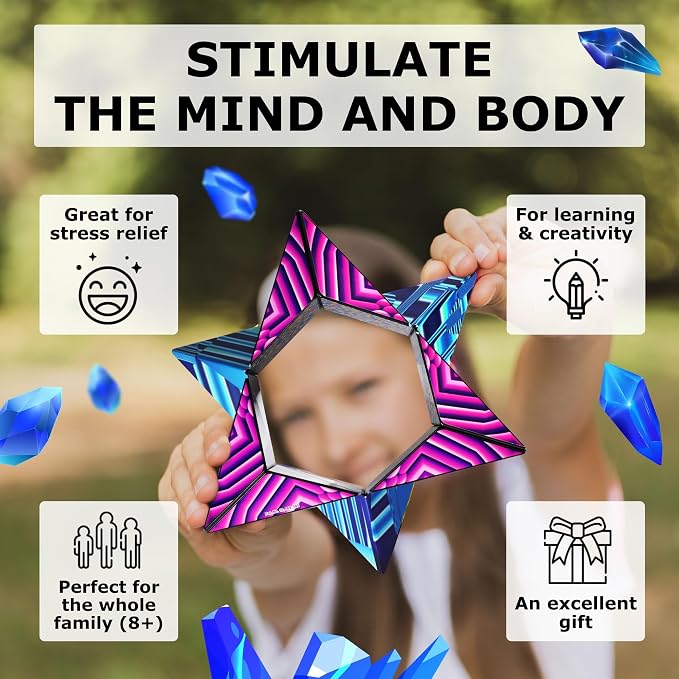 Shashibo DODECA Magnetic Puzzle Cube, Stress Relief Fidget Toy | 100+ Possible Shapes, Sensory Fidget Toy For Adults & Kids, Fun Shape Shifting Puzzle Box For All Ages