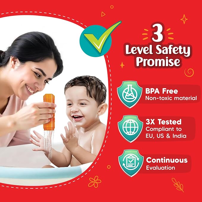 Imagimake Leaps & Bounds - Bath Blocks, 3-in-1 Bath Toy, Ages 12 Month+ | Early Learning Bath Toy, Learn Numbers, Colors & Stacking Skills, Birthday Gift for Boys & Girls Ages 1,2,3 Years Old
