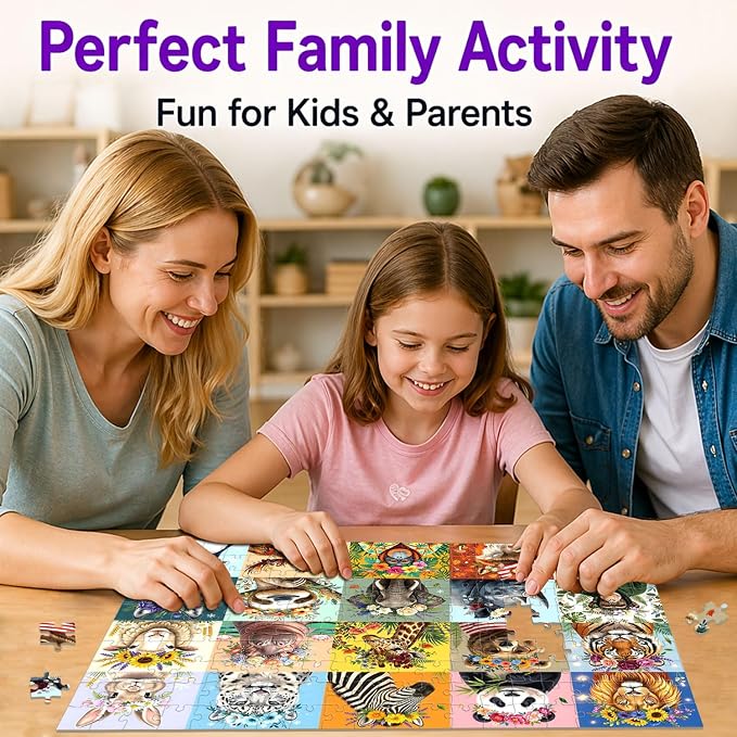 Puzzles for Kids Ages 6-8, 200 Piece Jigsaw Puzzles for Kids- Wild Animals | 200 Piece Jigsaw Puzzles for Kids Ages 8-12 Year Old and Adults.Colorful Children Puzzles for Girls and Boys Educational Toys