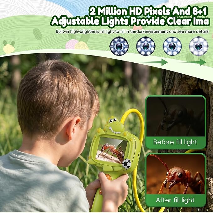Kids Borescope Camera Toy with Light -STEM Science Educational Toy for 3 4 5 6 7 8 Years Old Boys & Girls Birthday Gift-Discovery & Exploration Toddler Young Child-650mAh Battery Included