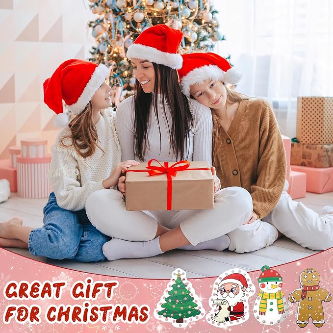 Christmas Lacing Card Motor Wooden Lacing Cards Fine Motor Skills | Christmas themed lacing cards designed to improve fine motor skills, focus, and hand-eye coordination.