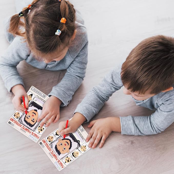 ArtCreativity Magnetic Drawing Face - 2 Pack - Travel Toys for Kids, Magnetic Travel Game, Magnet Drawing Doodle Board for Kids - Retro Toy, Vintage Toy, Travel Essentials Games for Ages 3+