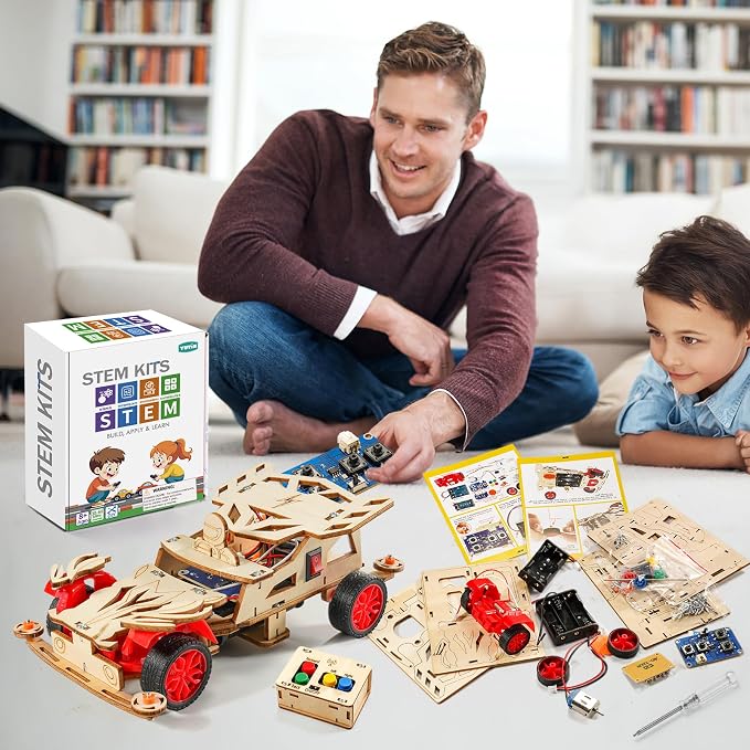STEM Toys for Ages 8-13, Remote Control Model Car Building Science Kits | 8 9 10 11 Year Old Boys Birthday Gifts, STEM Kits for Kids Age 8-10 12-14 Crafts Projects 8-12, 3D Wooden Puzzles Girls