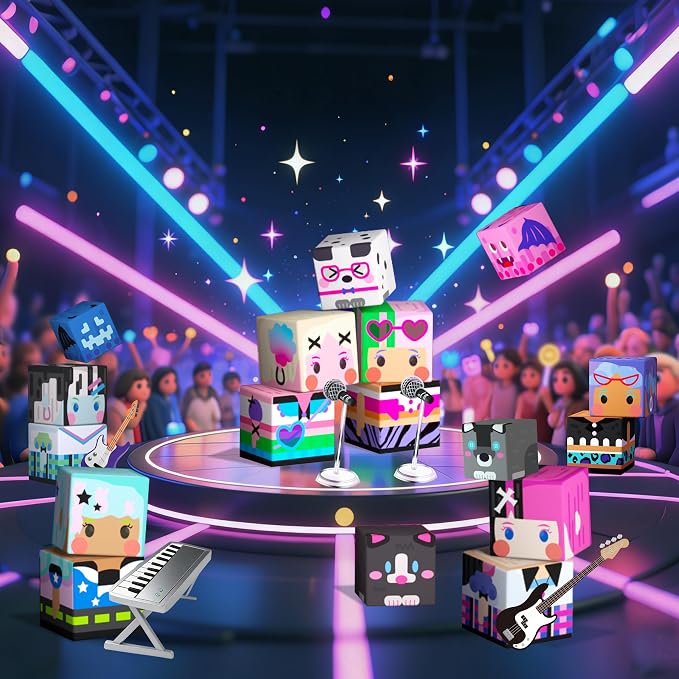 GobiDex 200PCS Magnetic Building Blocks Band Stage with Figures for Girl 3+ | Birthday Gift, STEM Sensory, Creative Play, Compatible, 0.8-inch, Safe & Durable, With Storage Box, 200PCS, Classroom Fun