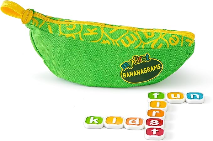Bananagrams My First, Lowercase Letter Word Game for Ages 4+ | Combo-letter tiles build early spelling & phonics skills; word game for pre-readers and kids ages 4+