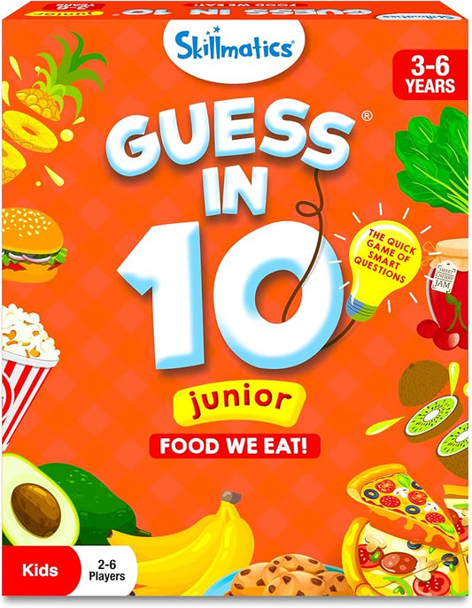 Skillmatics Guess in 10 Junior – Food We Eat, Card Game, Gift for Kids | Family Trivia Game, Educational Travel Toy, Geography & History Board Game, Screen-Free Fun, Boys & Girls Ages 3, 4, 5 & Up