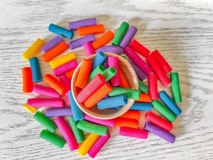 4 Cups of Rainbow Pasta Sensory Bin Filler for Sensory Table (Pack of 3)